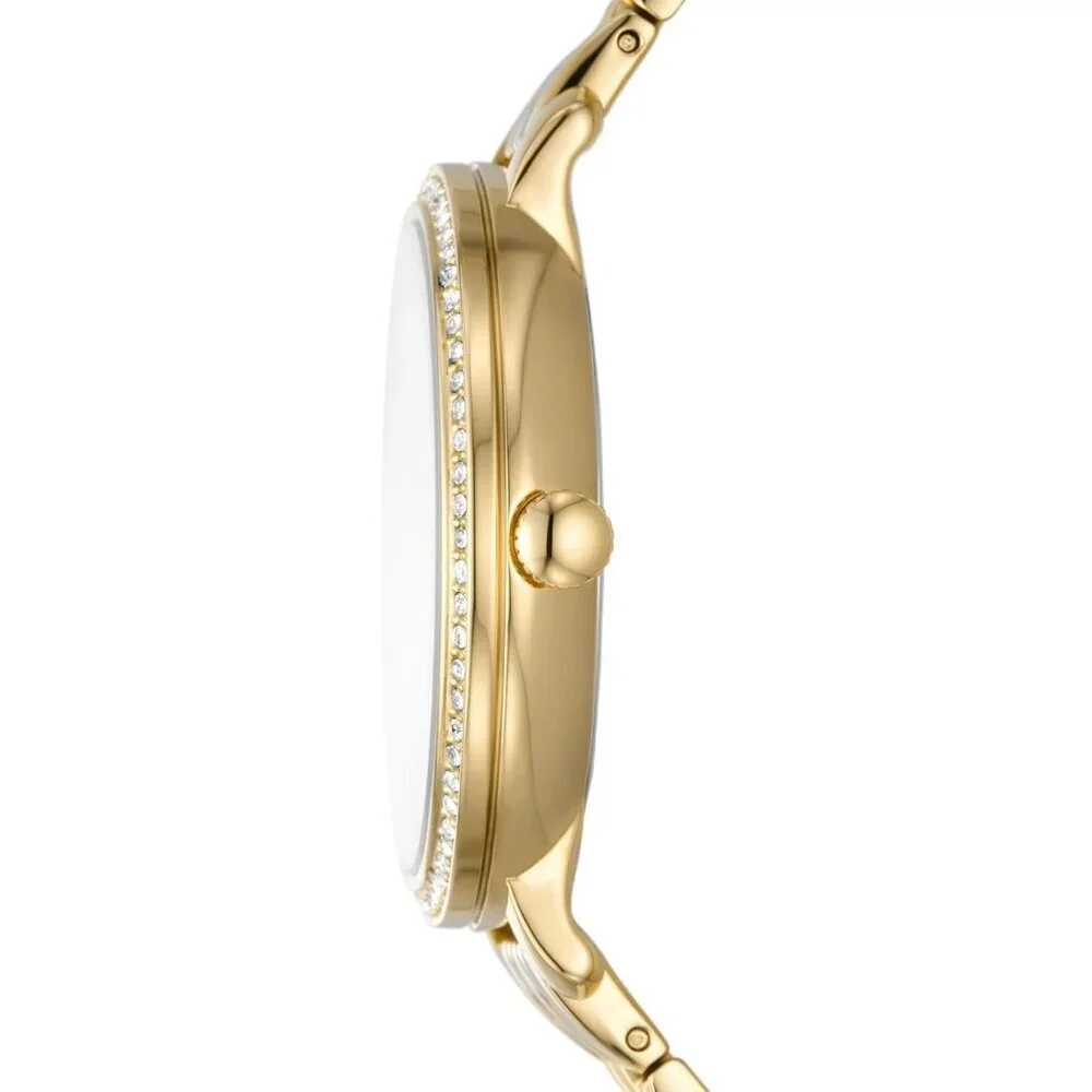 Women's Gold Jacqueline Quartz Stainless Steel Three Hand Bracelet Watch